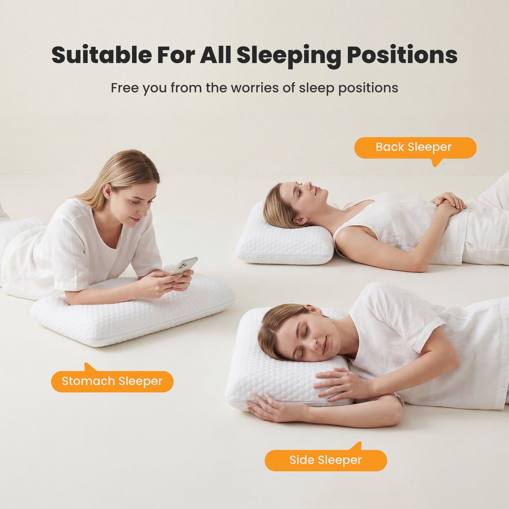 Memory Foam Pillow for Sleeping, Gel Cooling Bed Pillow with Breathable Mesh and Washable Cover for Back and Side Sle...