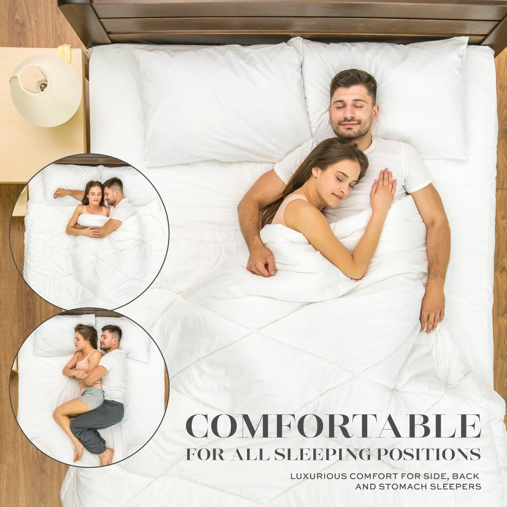Bed Pillows for Sleeping 2 Pc Set, Queen Size Pillow Side Sleeper Set, Down Alternative Luxury Hotel Soft Pillow 28x2...