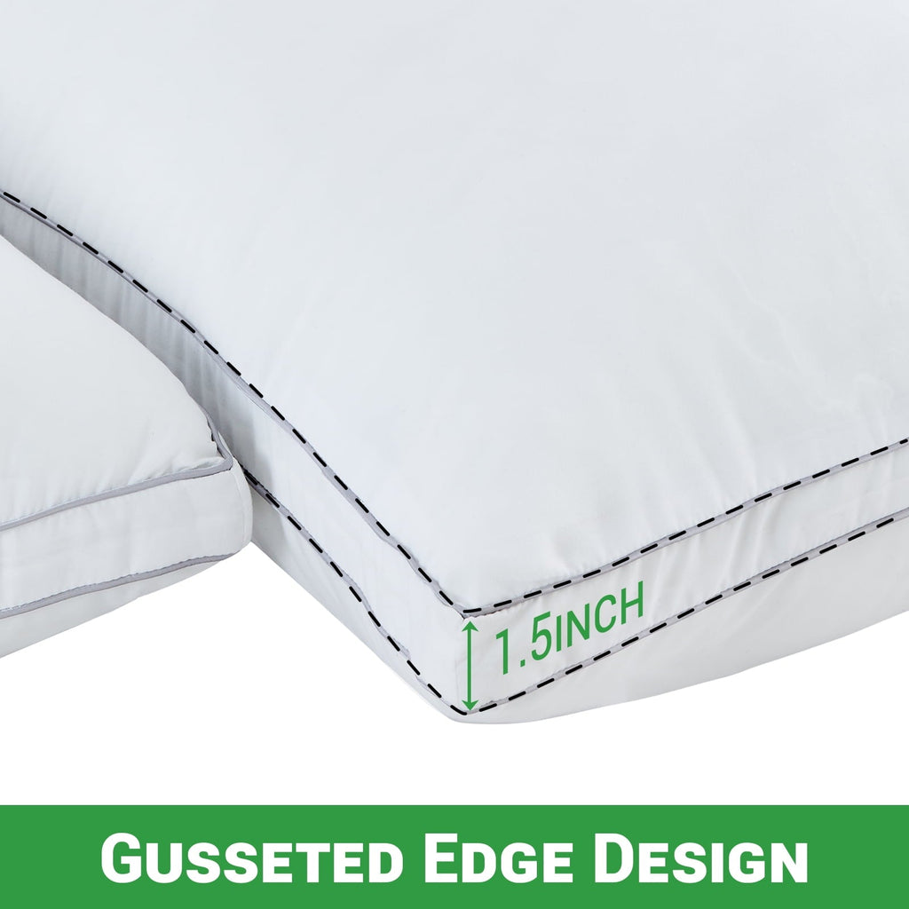 2 Pack Pillows for Bed, Standard Size Pillows Insert for Side and Back Sleepers, Soft Down Alternative Microfiber Fil...