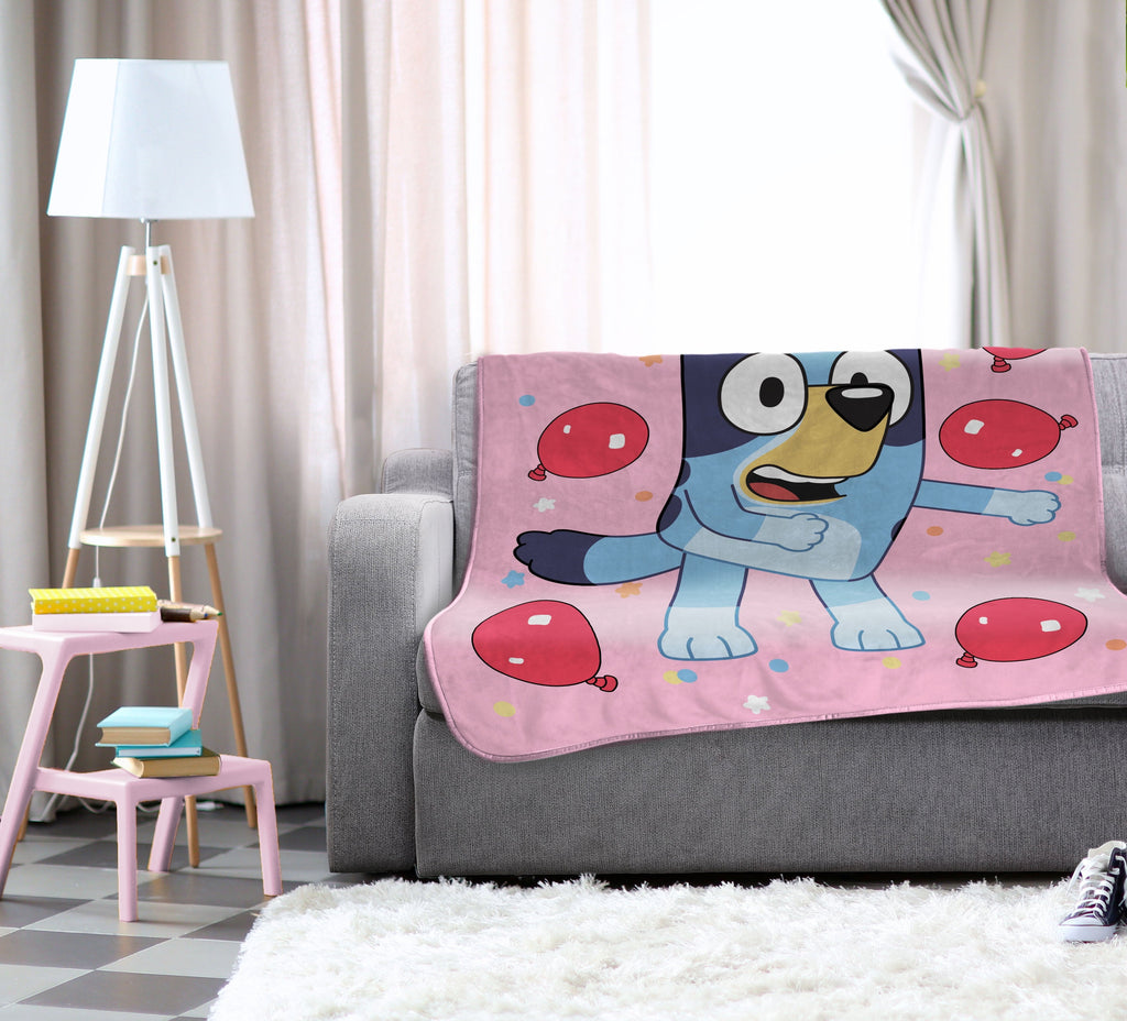Balloon Party 46" x 60" Throw Blanket, Kids, Pink, Microfiber