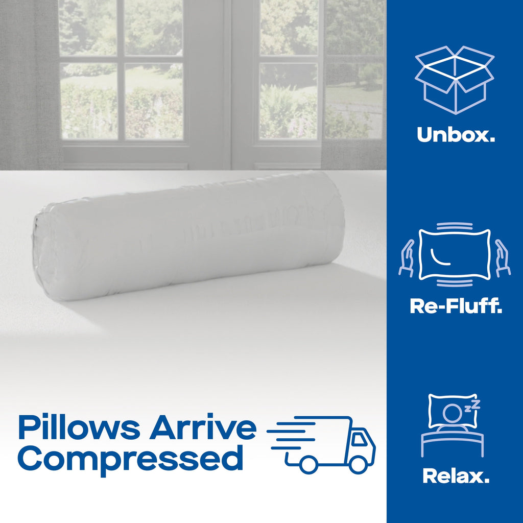 Huggable Support Bed Pillow, Standard- Soft Velvety Cover, Squishable Comfort (2 Count)