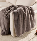 Grey Faux Fur Ultra Soft Luxury Oversized Throw Blanket 50" x 72", Grey Bisque