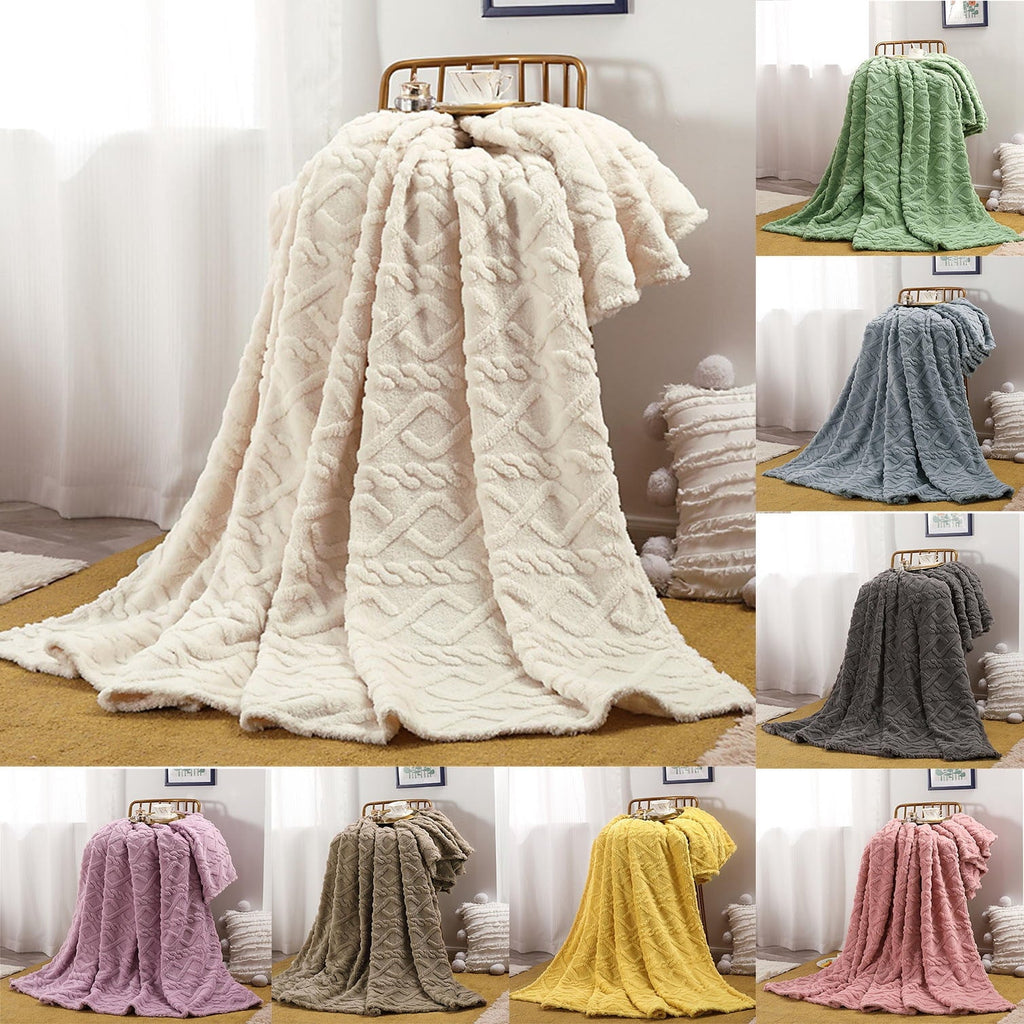 Clearance Under $5 Throw Blanket, Super Soft Warm Solid Color Thicken Flannel Blankets, Microfiber Machine Washable f...