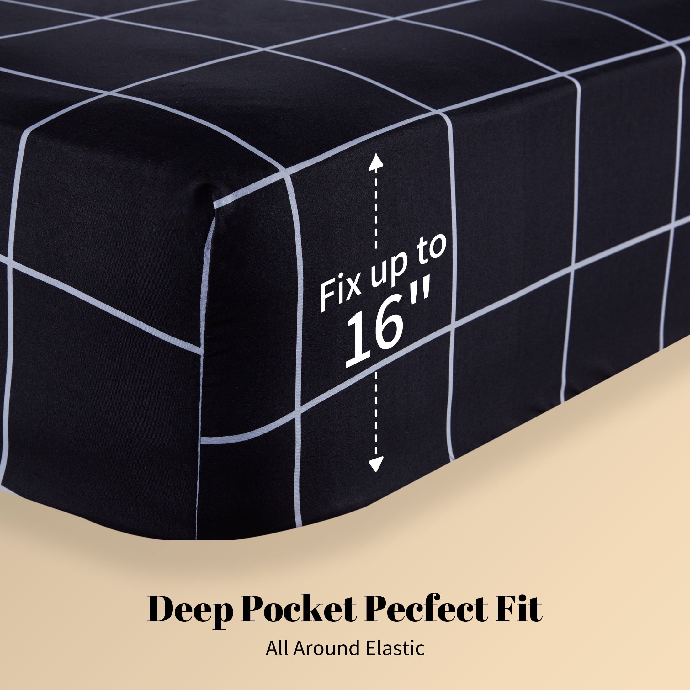 Full Bed Sheet Set, 4 Pieces Breathable & Super Soft, Easy Care Printed Microfiber with Deep Pocket & Envelope Closur...