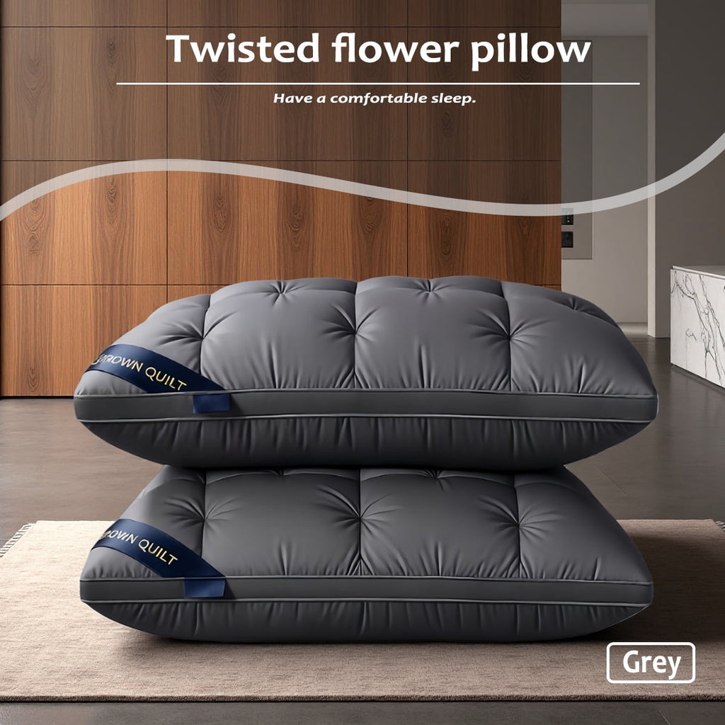 twisted bed pillow-highly breathable large pillow for lateral/supine/prone sleepers, 29 x 19 inch pillow for family b...