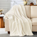 White Fleece Throw Blanket for Couch, Super Soft Cozy Blankets and Throws, Decorative Fleece Blankets for Women Men G...