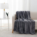 Plush Heathered Soft Oversized Throw Blanket, Gray