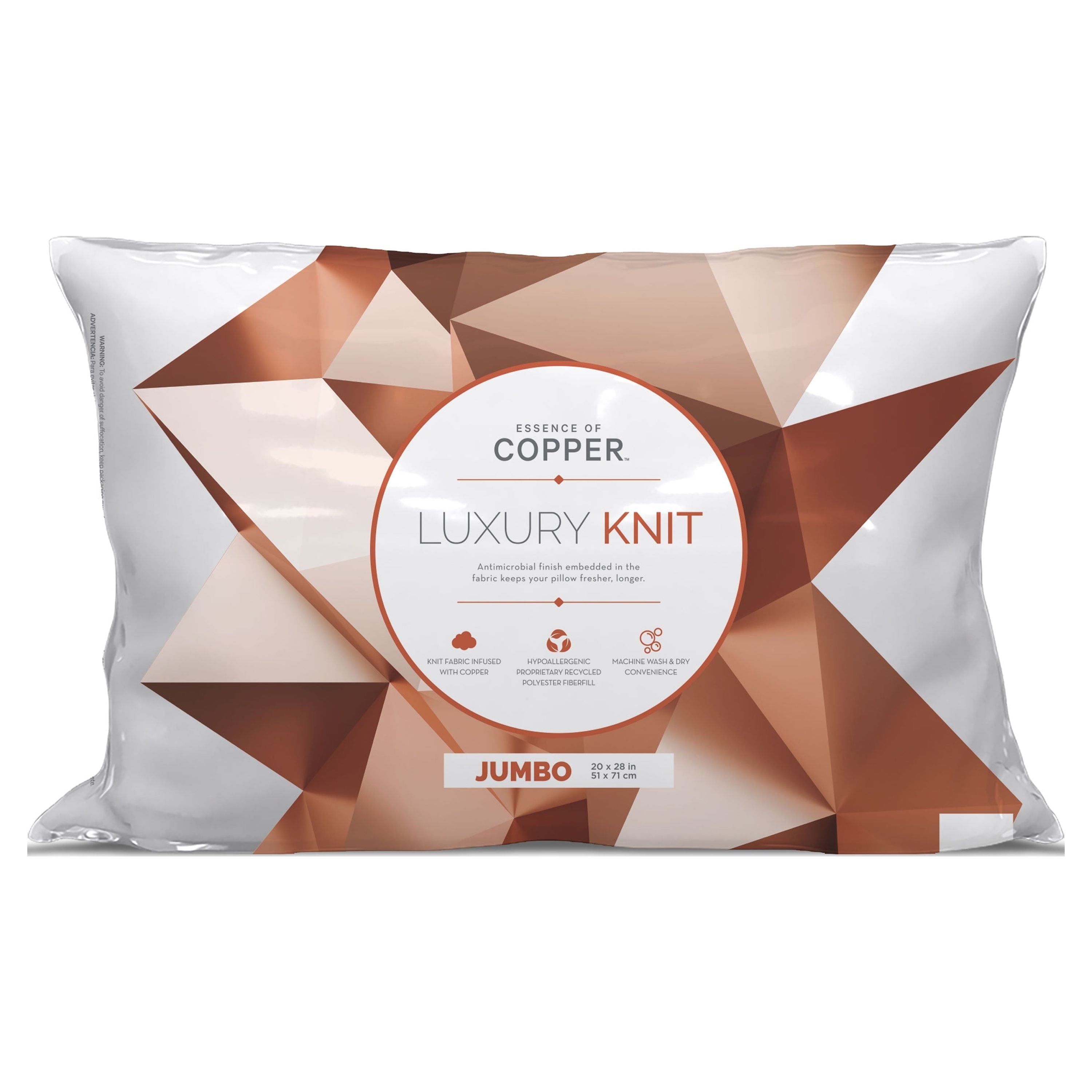 Luxury Knit Bed Pillow 2 Pack, Standard/Queen, Polyester