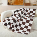 Checkered Throw Blanket, Super Soft and Warm Fluffy Fleece Blanket for Couch, Sofa, Bed, Cute Plaid Pattern, Coffee, ...