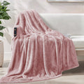Plush Fuzzy Large Fleece Throw Blanket (50" x 70", Dusty Pink)- Soft, Warm and Lightweight
