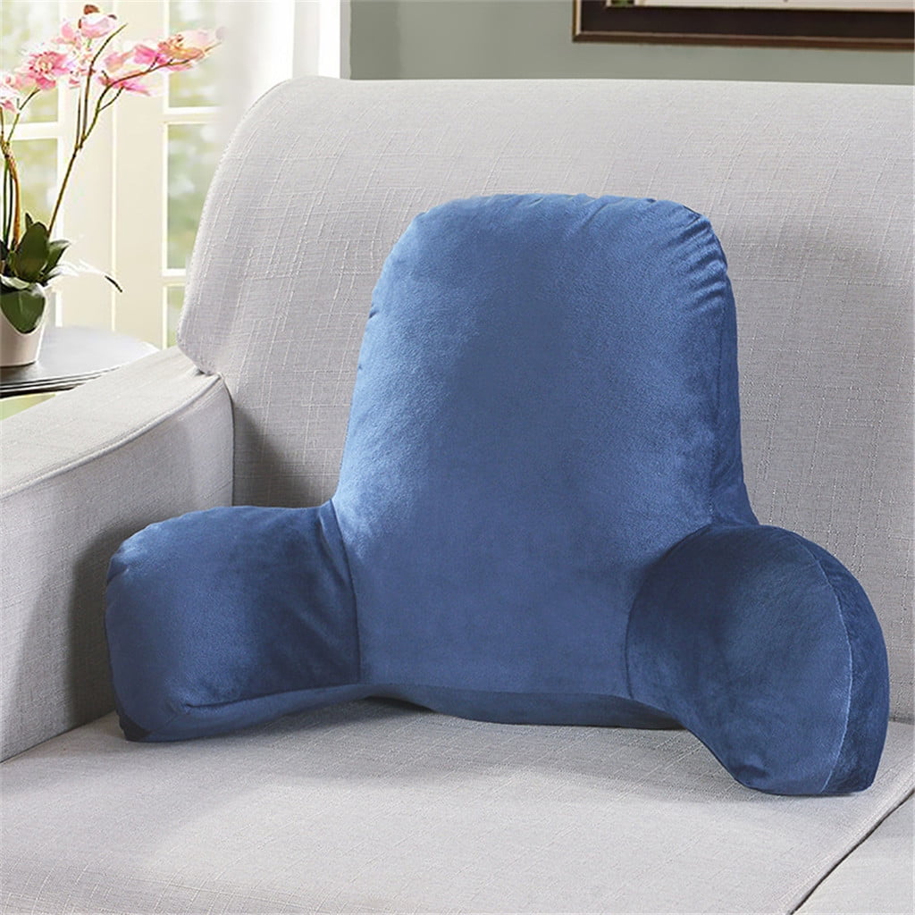 Backrest Pillow with Arms, Back Rest for Bed Sitting, Plush Big Backrest Lumbar Support Chair Cushion, Foam ...