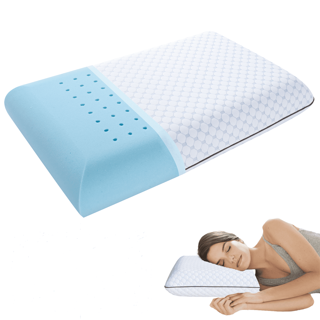 Gel Memory Foam Pillow, Queen Size Bed Pillow, Washable Cover, Cooling, Breathable Neck Pillow for Sleeping