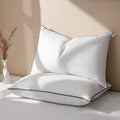 Feather Down Pillows Set of 2, Medium Firm Hotel Bed Pillow 2 Pack, Queen Size, 20 x 30 in.