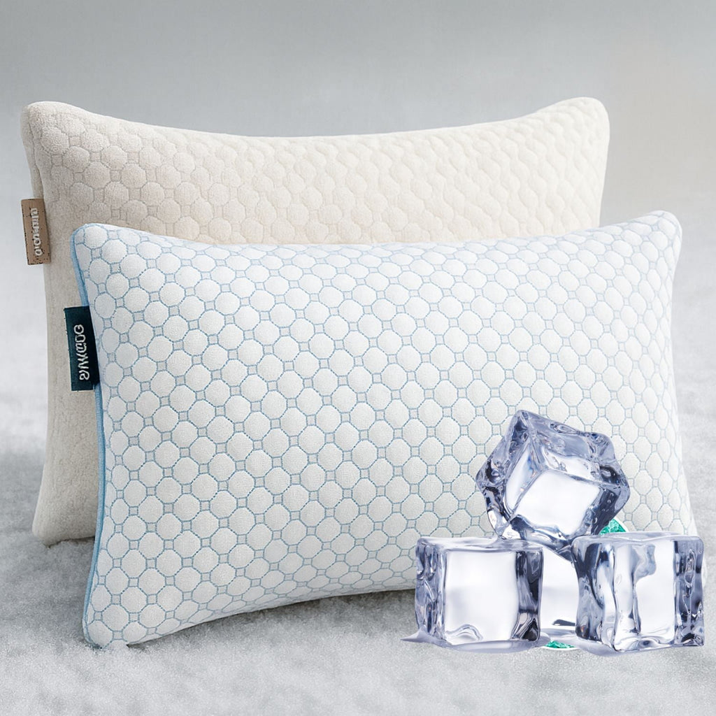 Cooling Pillows for Bed, Memory Foam Bed Pillow, Queen Pillows 20” X 28”, 2 Pack