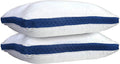 Gusseted Quilted Bed Pillows - Set of 2 Premium Bed Pillows for Side Sleepers and Back Sleepers - 2 Pack (King Size, Na