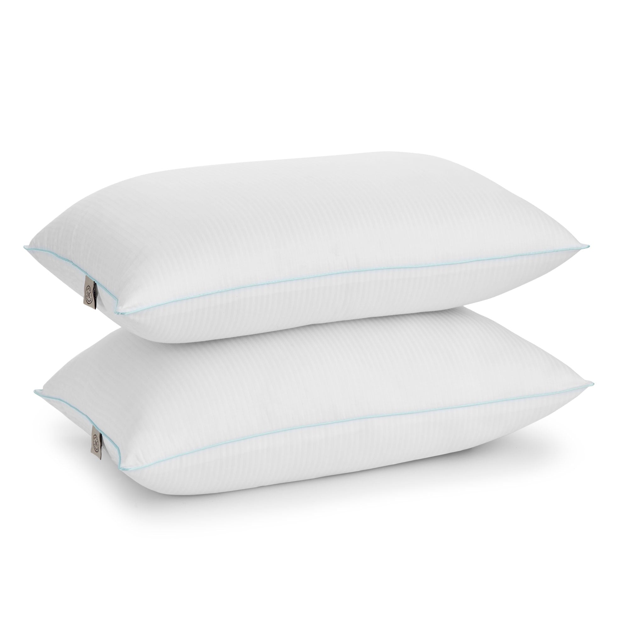 Classic Stripe Bed Pillows Standard / Queen Size Set Of 2, Enhanced Loft Plush Pillow for All Sleep Positions, 20" x ...