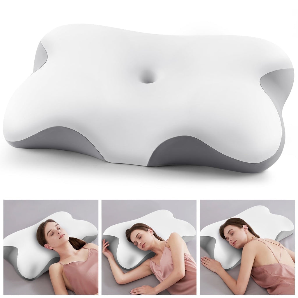 Memory Foam Bed Pillow for Pain Relief,Ergonomic Memory Foam Pillows for Sleeping for Side Back Stomach&Sleepers with...