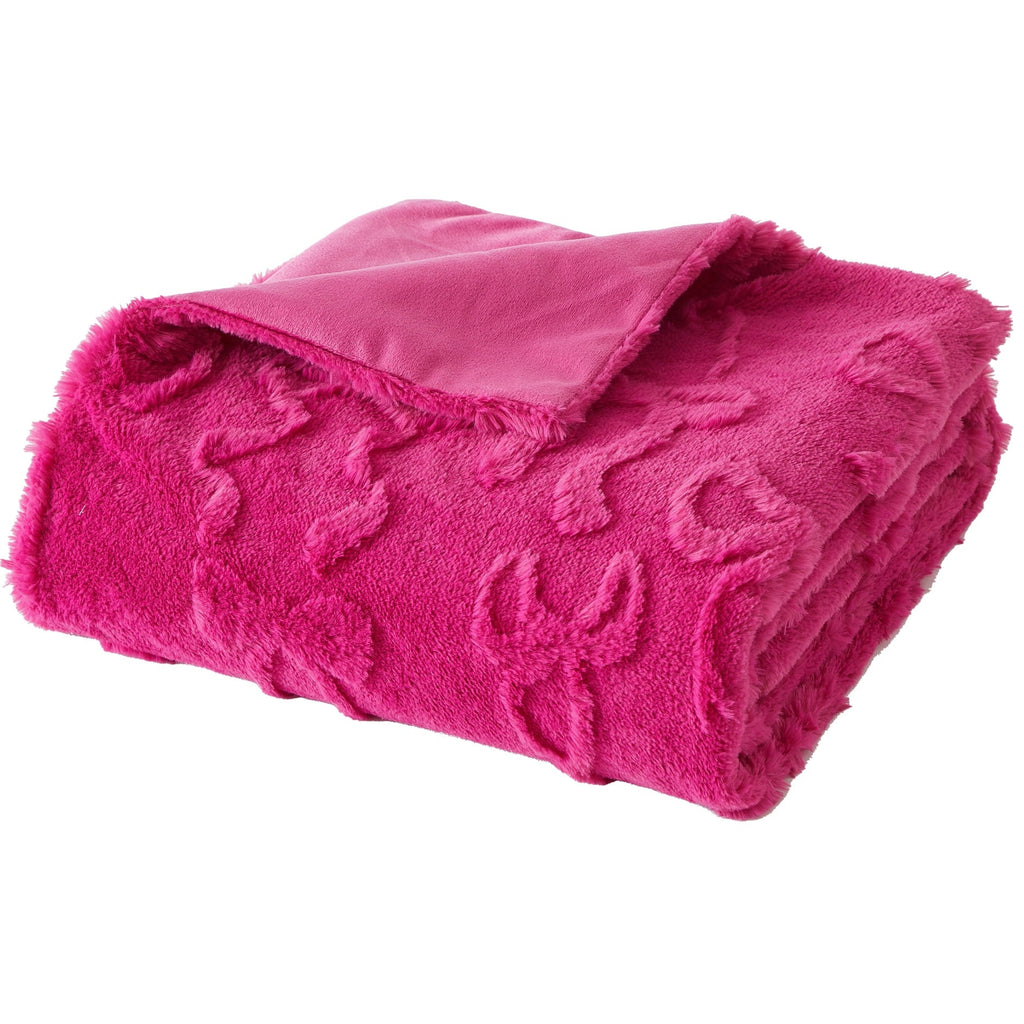 Gen Z 50" x 60"Carved Bow Faux Fur Throw