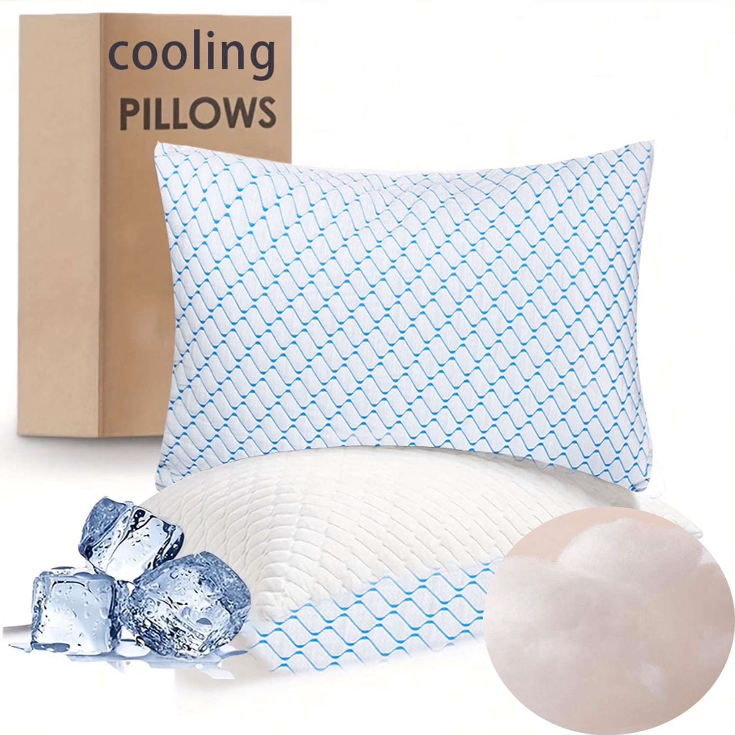 Pillows for Sleeping (2-Pack), Luxury Hotel Pillows Queen Size Set of 2,Bed Pillows for Side and Back Sleeper (Queen)