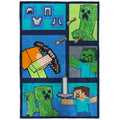 Minecraft Kids Twin/Full Blanket, 62 x 90, Microfiber, Green and Blue