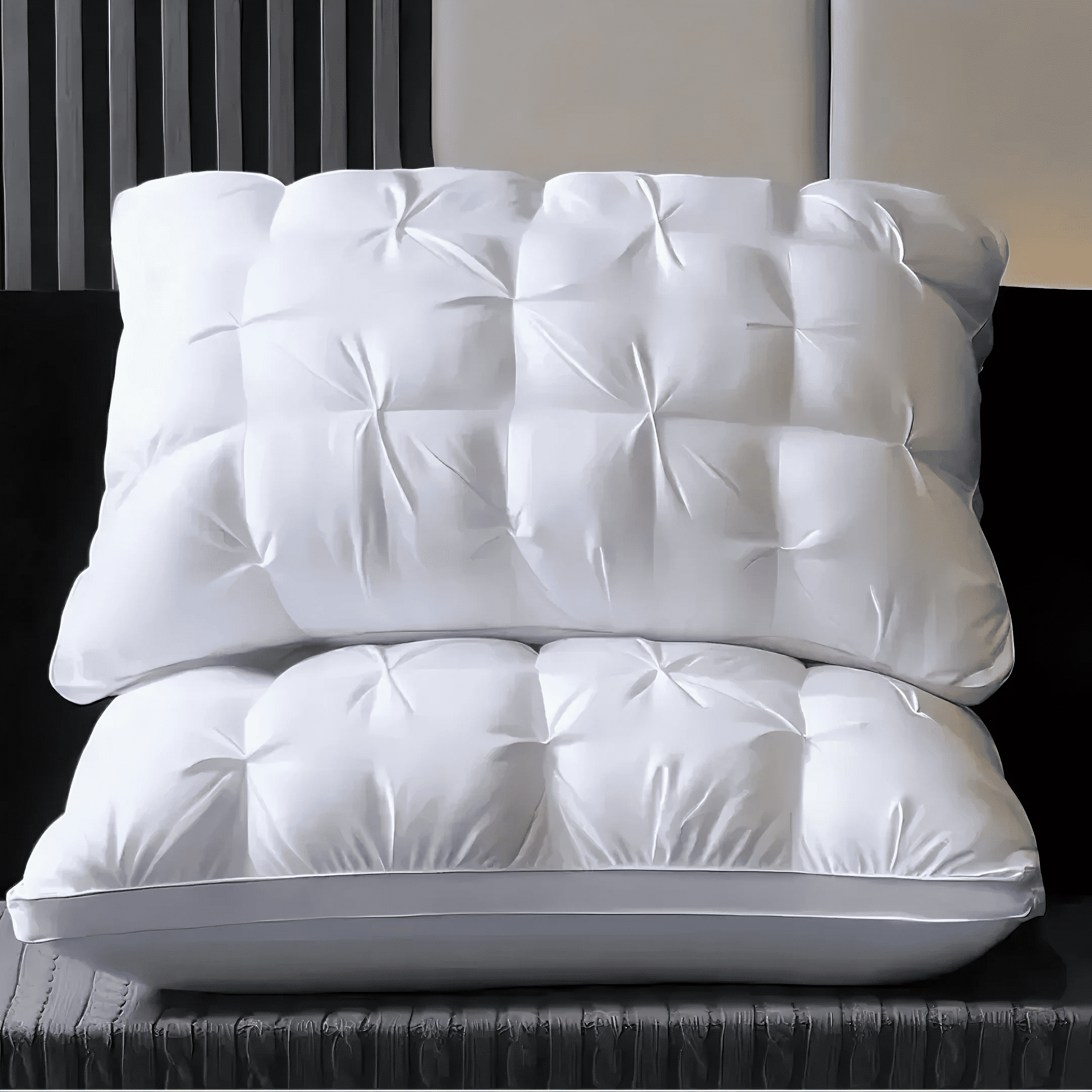 Queen Size Bed Pillows Set of 2, Hotel Quality, Down Alternative Gusseted Bed Pillows for Side, Back, or Stomach Slee...