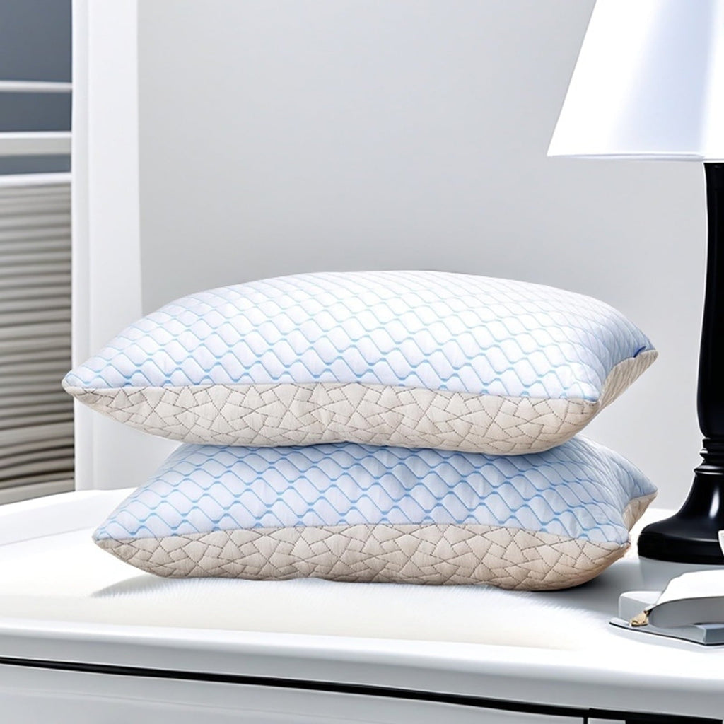 Shredded Memory Foam Pillows Standard Size Set of 2, Regulating Reversible Cooling Pillow Bed Pillow for Bed, Adjusta...