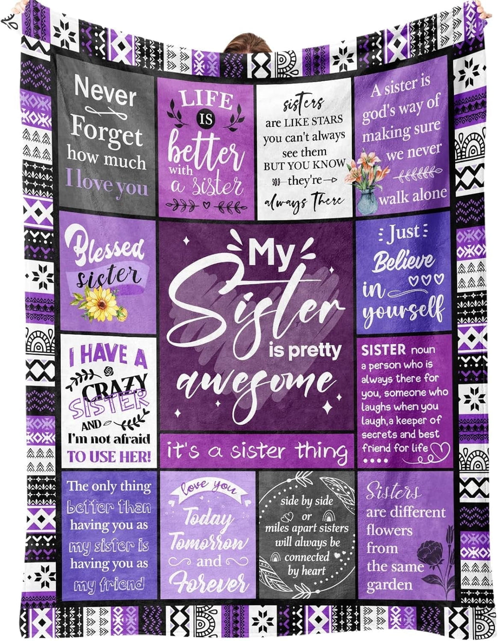 Sister Gifts Blanket, Sister Gifts , Happy Birthday Gifts for Sister, Unique Sister Gifts for My Dear Sister on Mothe...