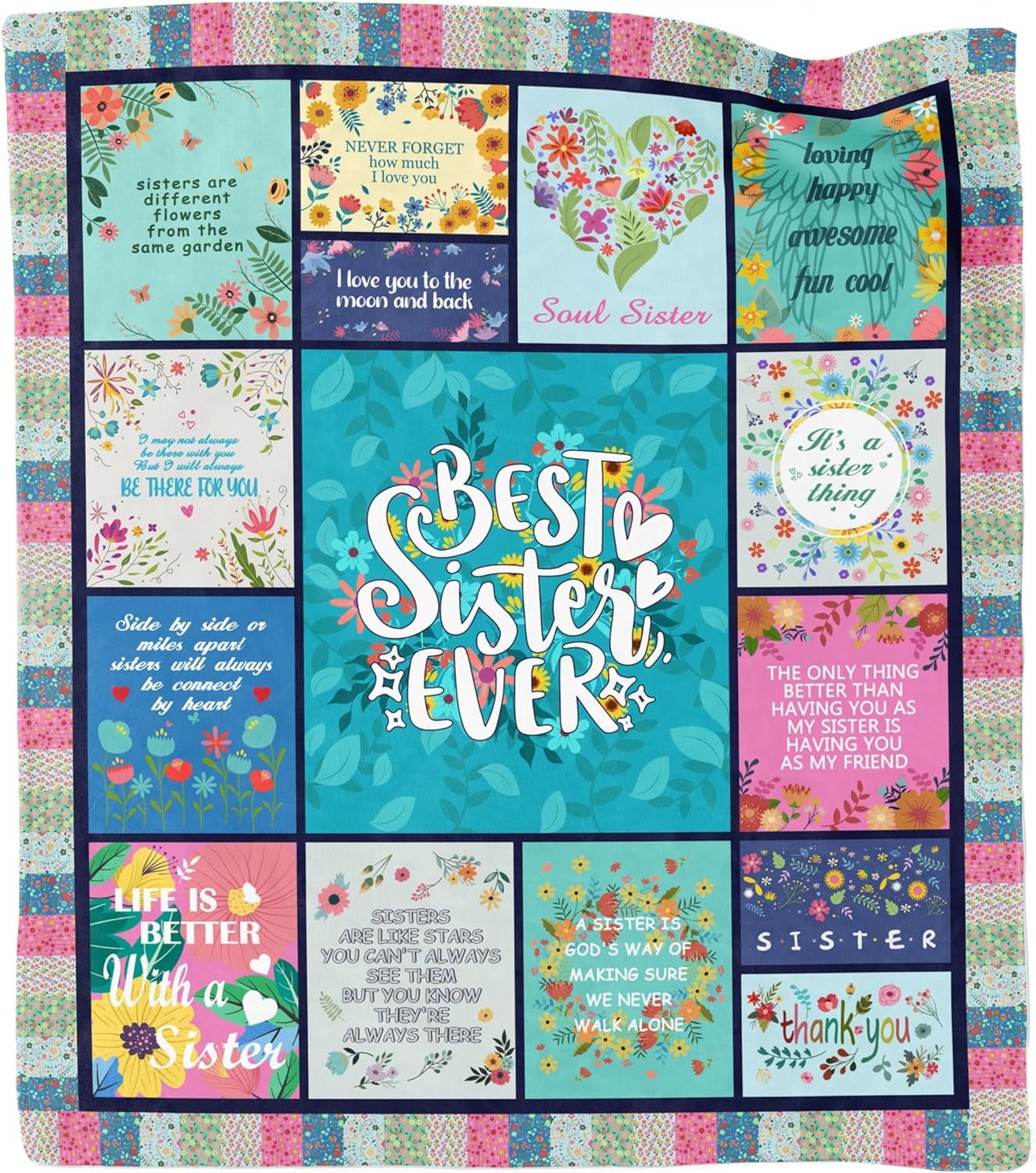 Sister Gifts Blanket for Birthday, Mother's Day, Christmas - Big Sister Gift Ideas