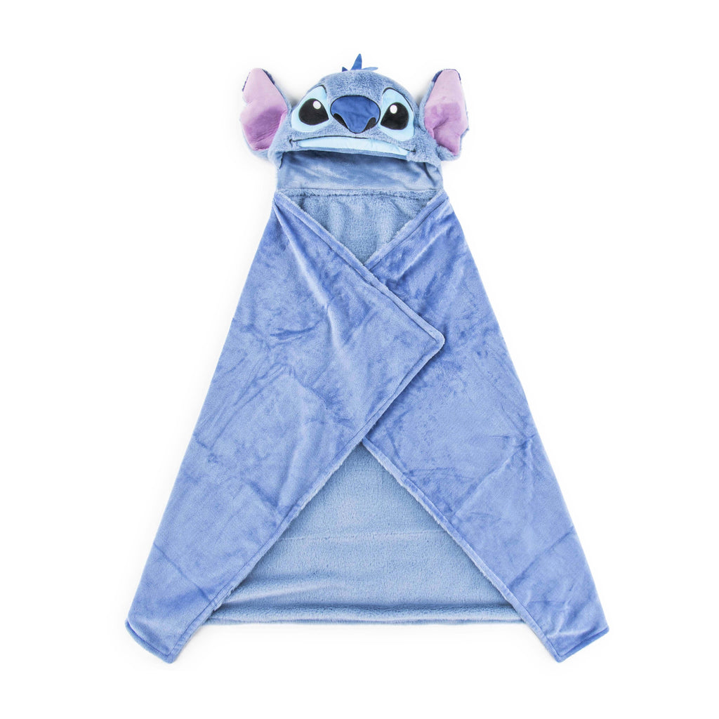 Stitch Kids Hooded Silk Touch Throw Blanket, Polyester Faux Fur, Blue, 54" x 40"