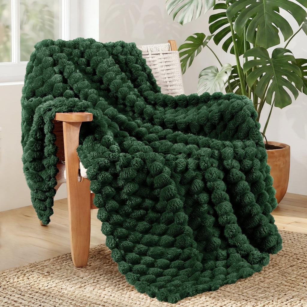 50"x60" Throw Blanket for Couch with Expanded 3D-Jacquard Pattern, Fuzzy Soft Cozy Exquisite Blankets or All Season, ...