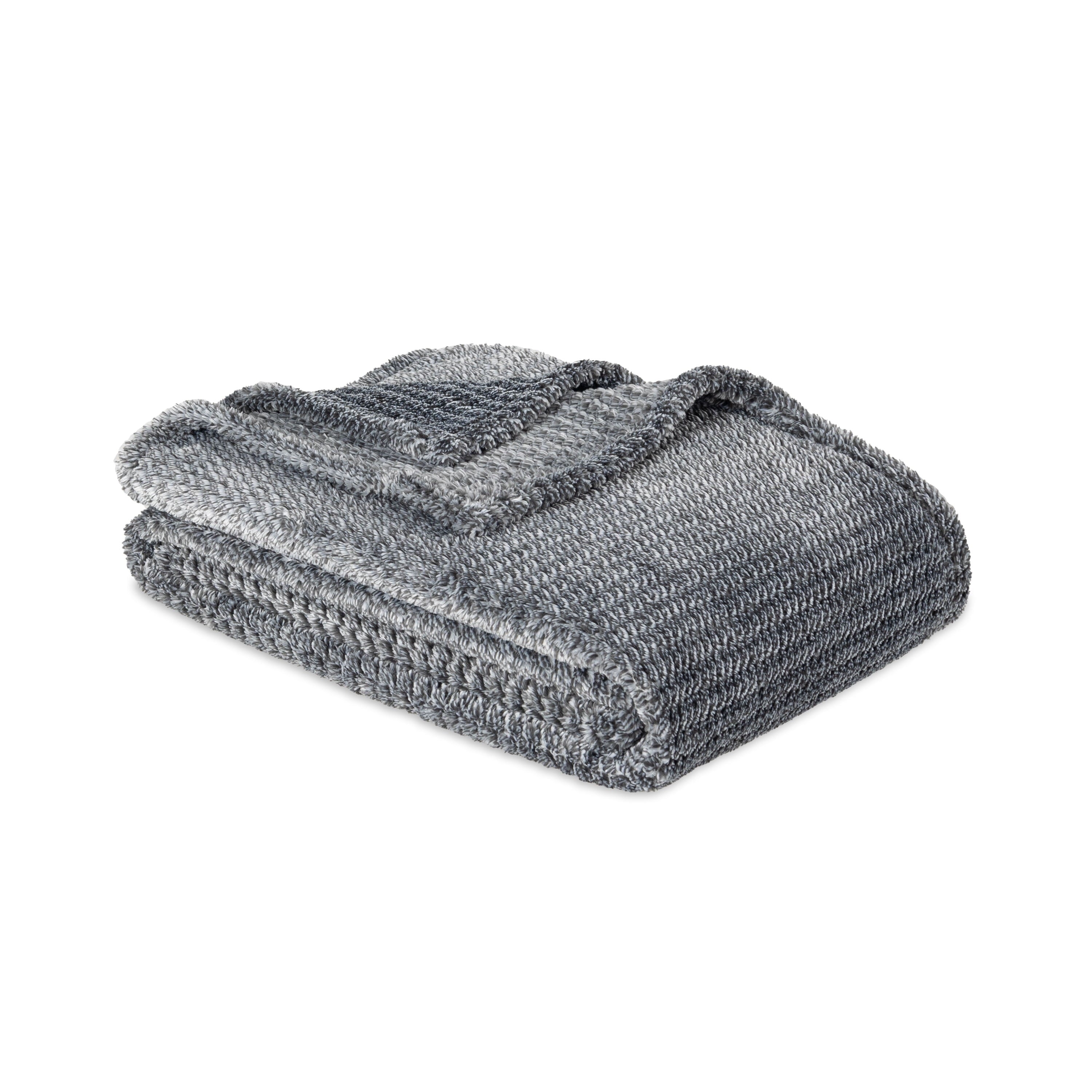 Plush Textured Heathered Soft Oversized Throw Blanket, Gray
