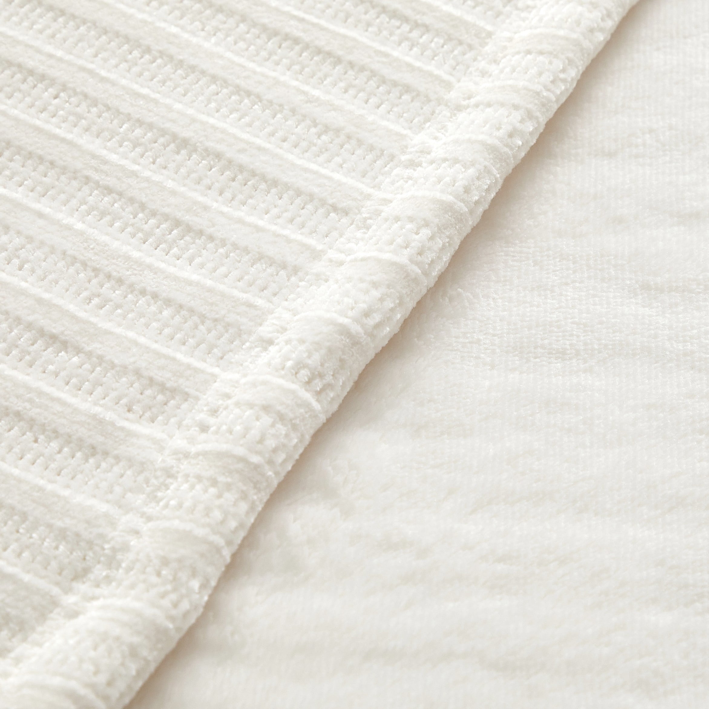 Cozy Chenille Reverse to Plush Soft Couch Throw, Vanilla Dream, Standard Size