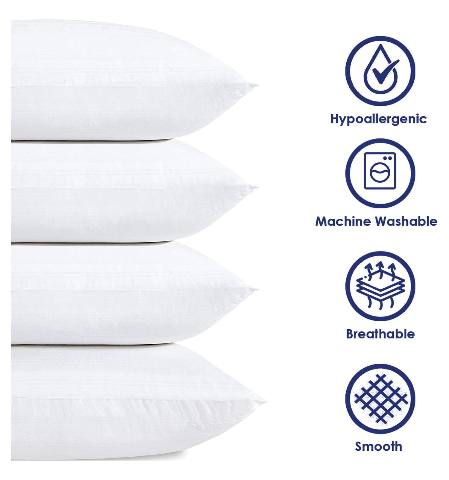 2-Pack Hypoallergenic Down-Alternative, Throw Pillow Inserts (20" x 20")