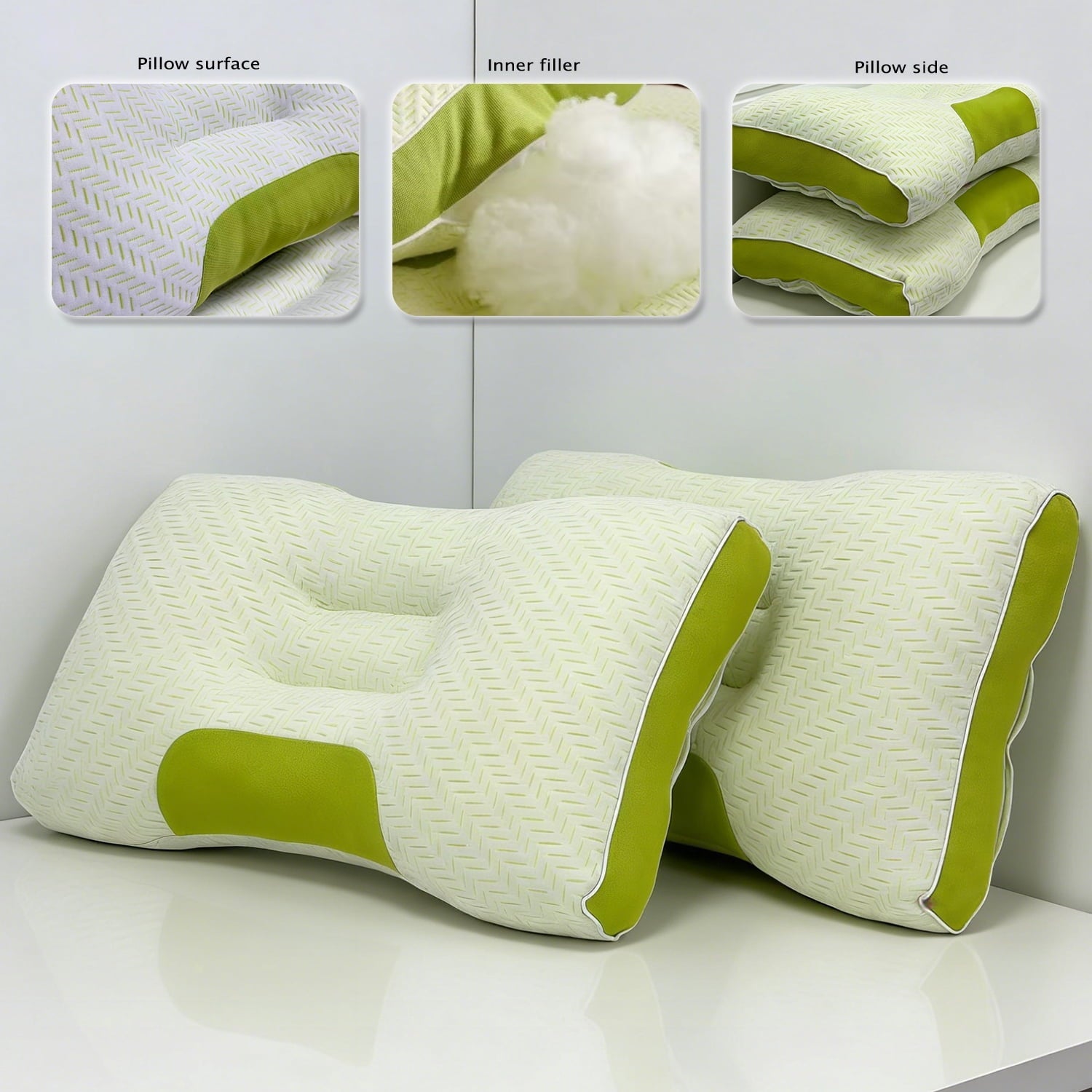2-Pack Bamboo Fiber Bed Pillow (29.13" x 18.9") - A-Class Safe and Cooling