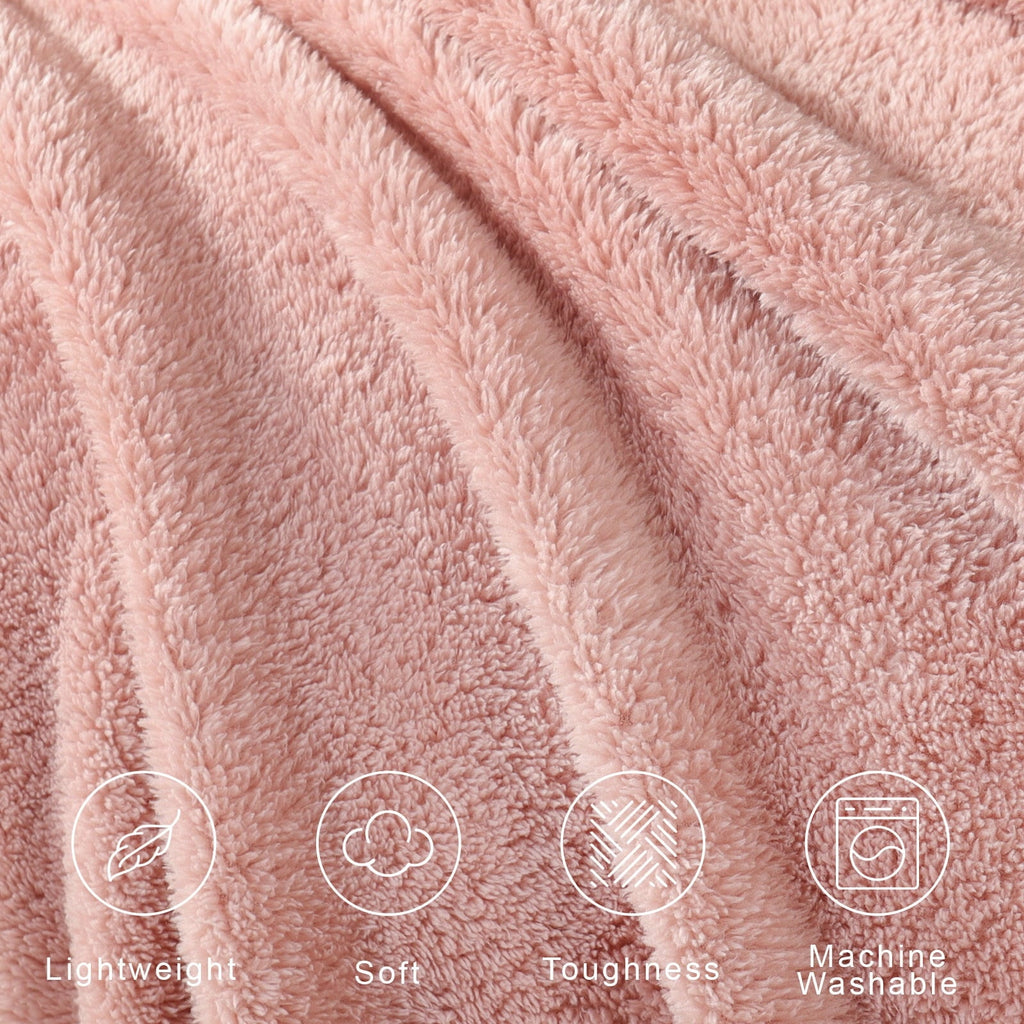 Soft Fleece Throw Blanket for Couch, Super Soft Velvet Plush Bed Blanket, 50x60 Inches, Pink