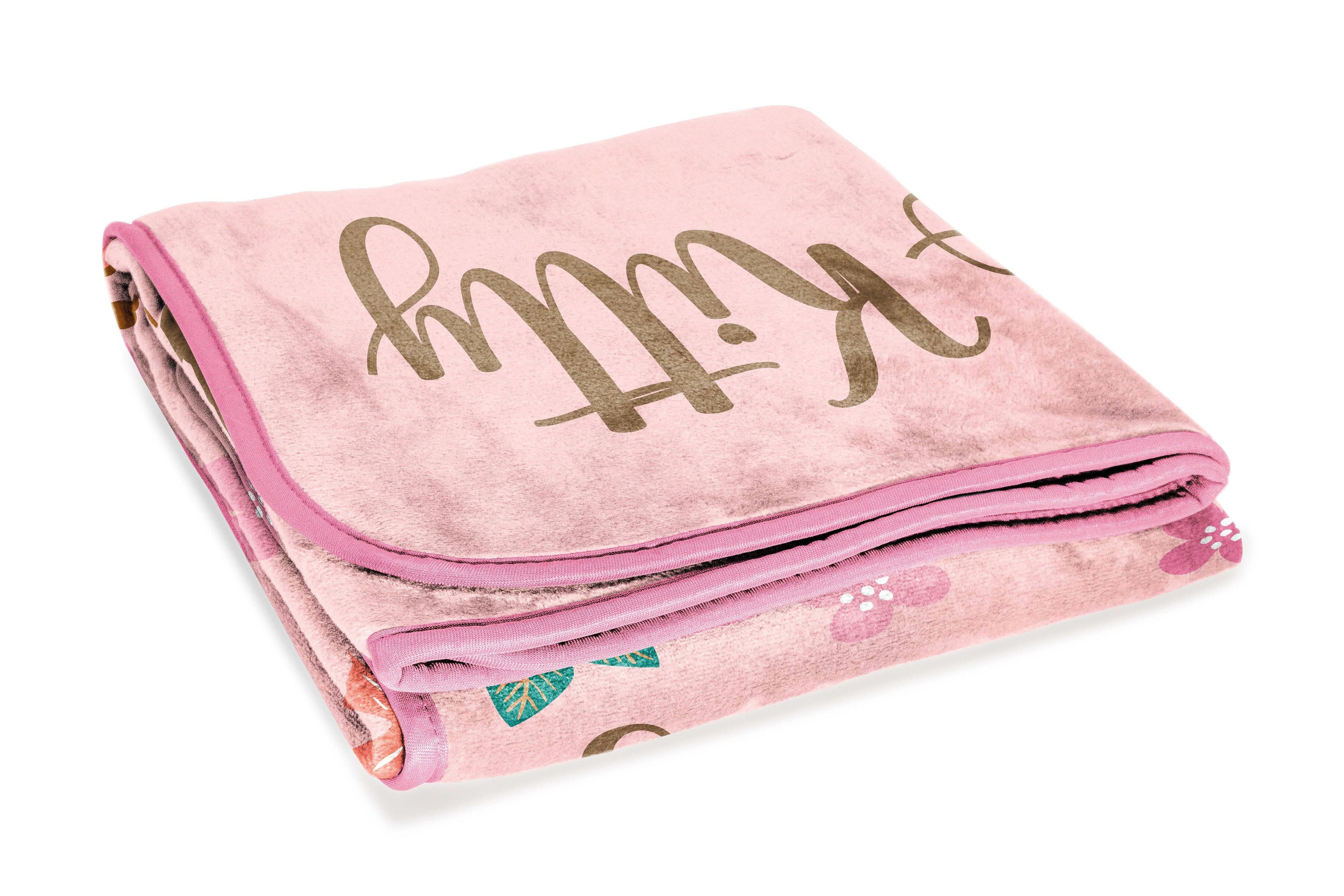 Floral Grace 46 x 60 Coral Fleece Kids Throw Blanket - Soft Bedding Accessories