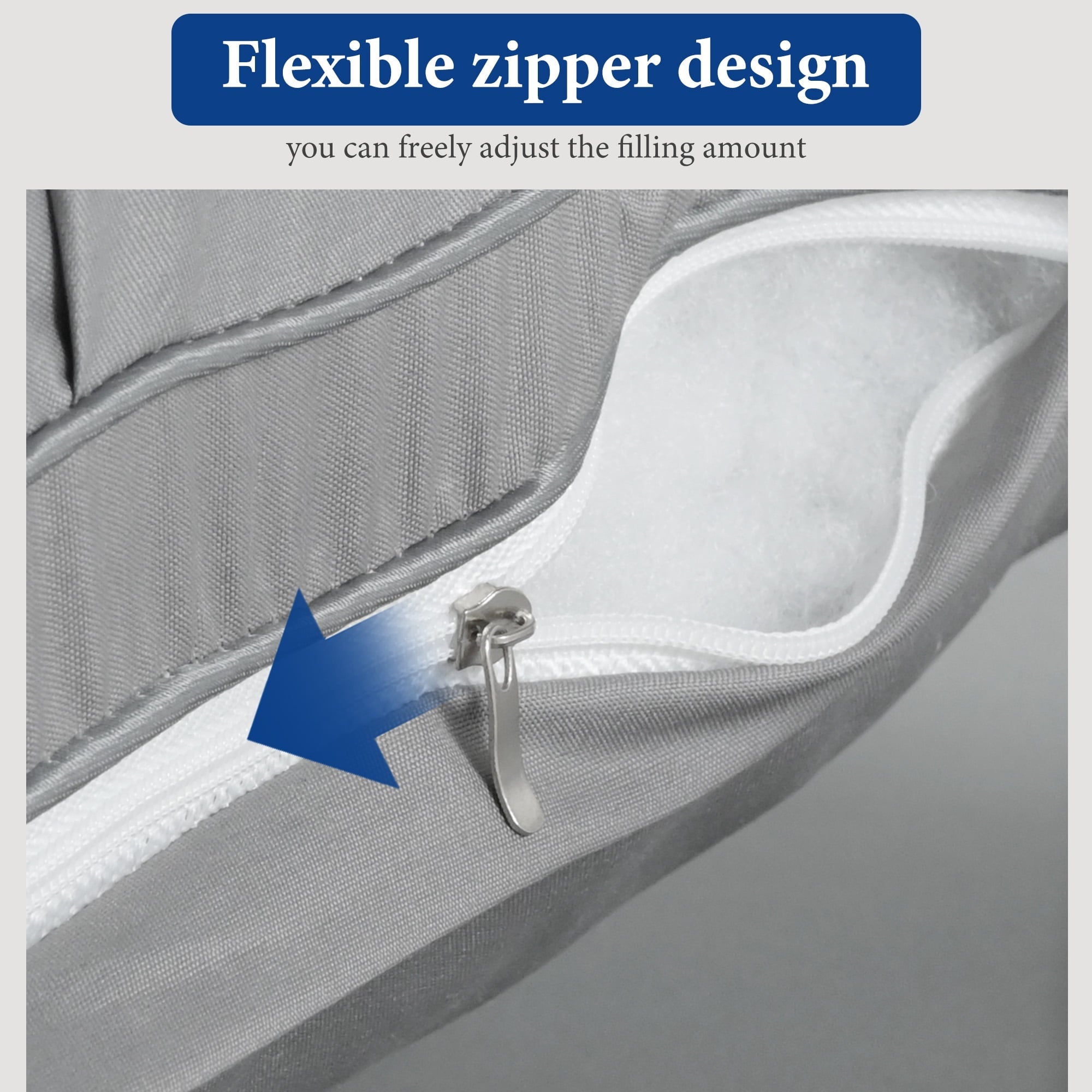 2-Pack Luxurious Hotel-Quality ,Resistant to Flattening, All-Season,Gray