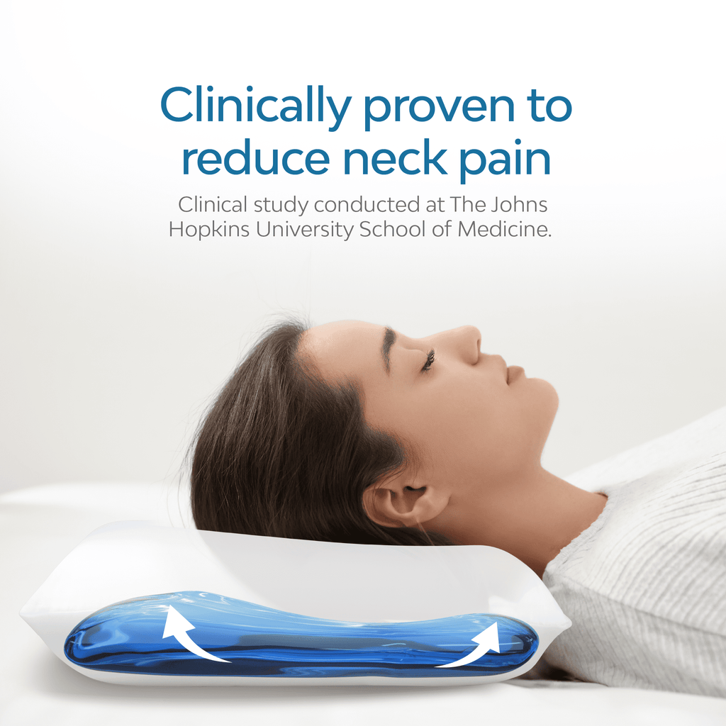 Memory Foam Water Pillow - Adjustable Pillow for Neck Pain Relief, Pillow for Side, Back, and Stomach Sleepers, The O...