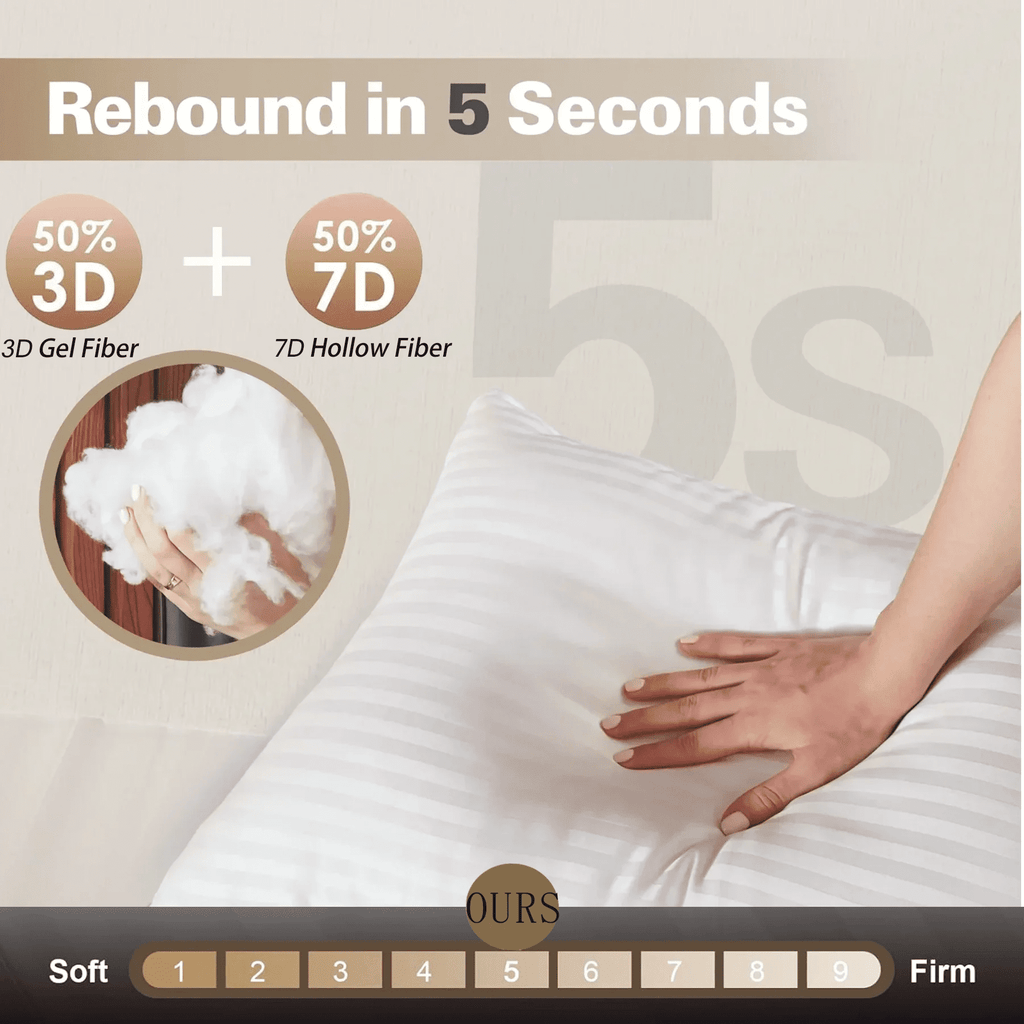 Pillow for Bed Standard Size Set of 2 ,Down Alternative Pillows for Sleeping 20x26inch, Luxury Hotel Pillow for Back,...