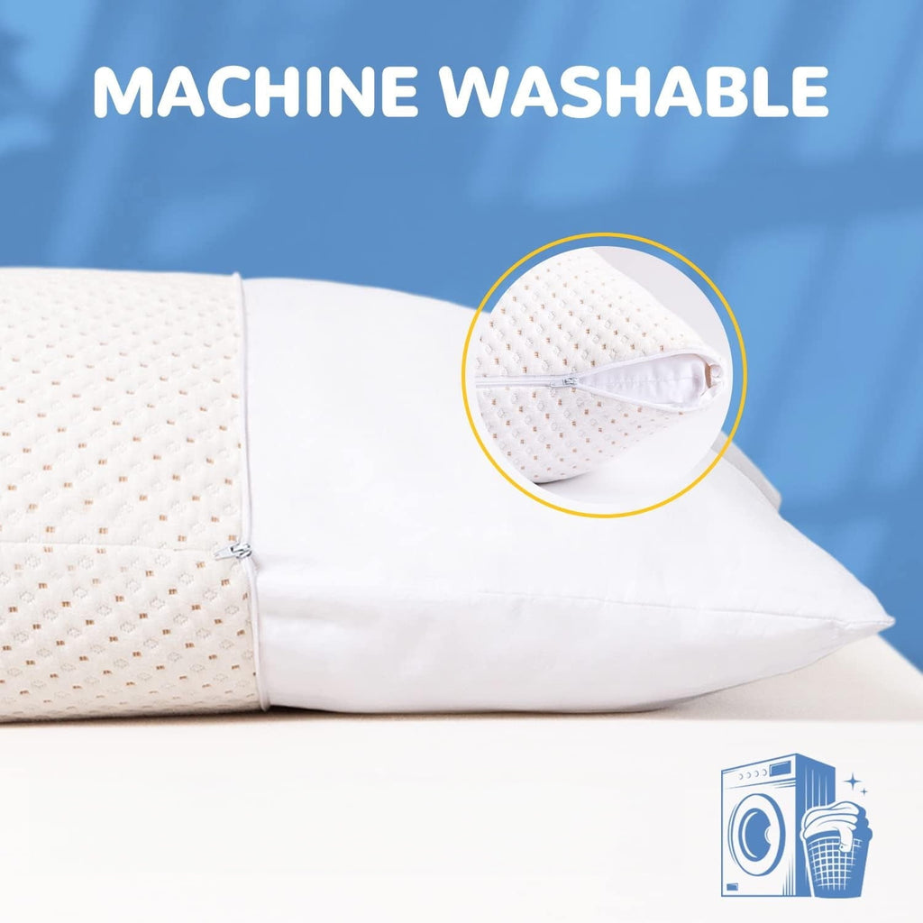 Cooling Bed Pillows for Sleeping, King Size Pillow Set of 2, 3D Shredded Memory Foam with Zippered Cooling Covers