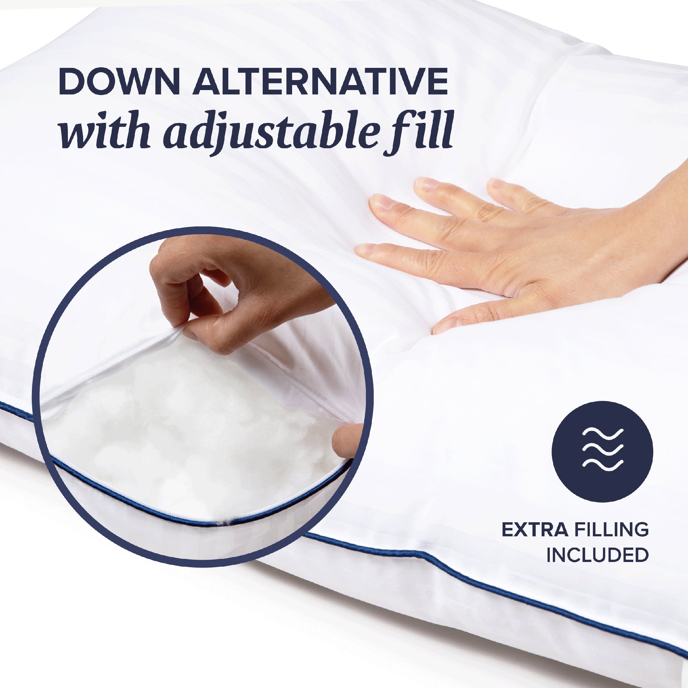 Customizable Down Alternative Queen Pillow 1 Pack, Adult