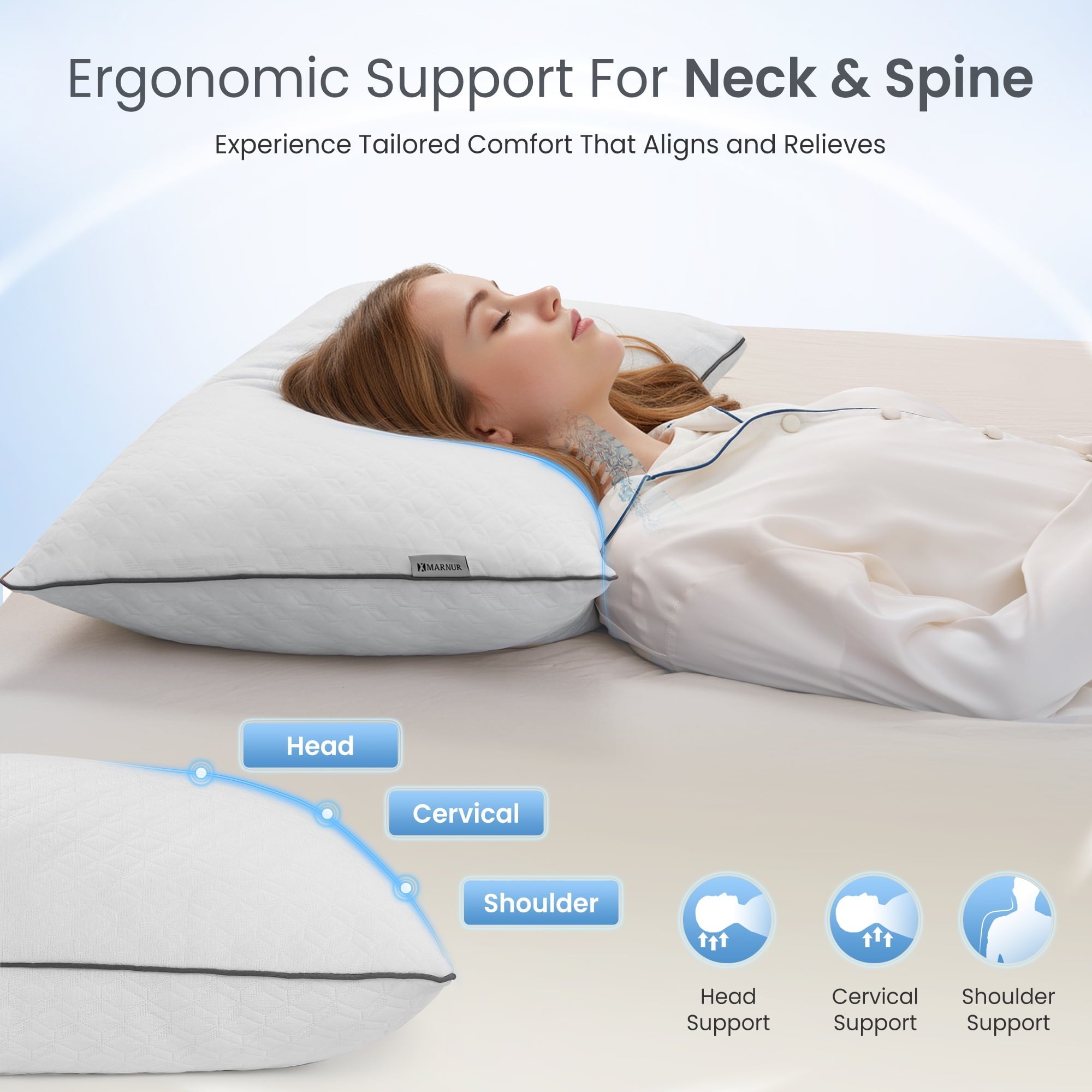 Bed Pillows Hotel Collection Luxury Down Alternative Pillow for Beds 2 Pack, Medium Support for Side & Back Sleepers ...