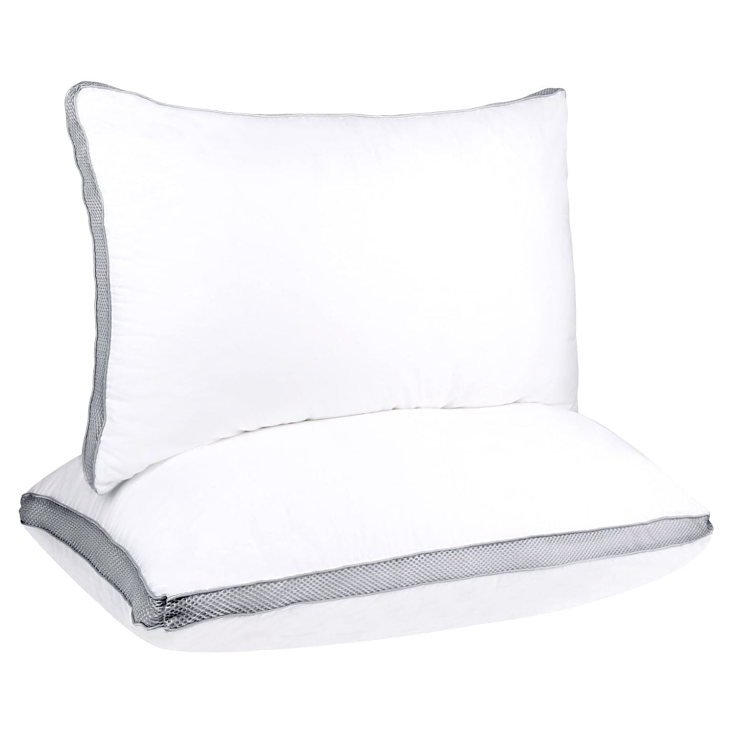 2 Pack Cotton Down Alternative Pillows,Queen Size Bed Pillows Gusseted Hypoallergenic