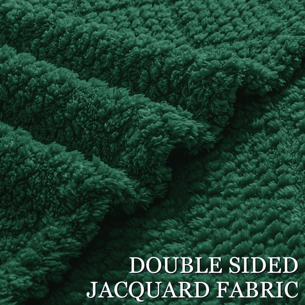 Fuzzy Fleece Throw Blanket for Couch, Bed, Soft Fluffy Jacquard Waffle Blankets for All Season, Lightweight and Warm,...