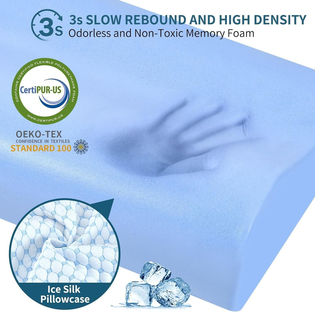 for Neck Pain Relief, Contour Memory Foam s for Sleeping, Odorless Ergonomic Adjustable Orthopedic Cooling Bed Neck S...