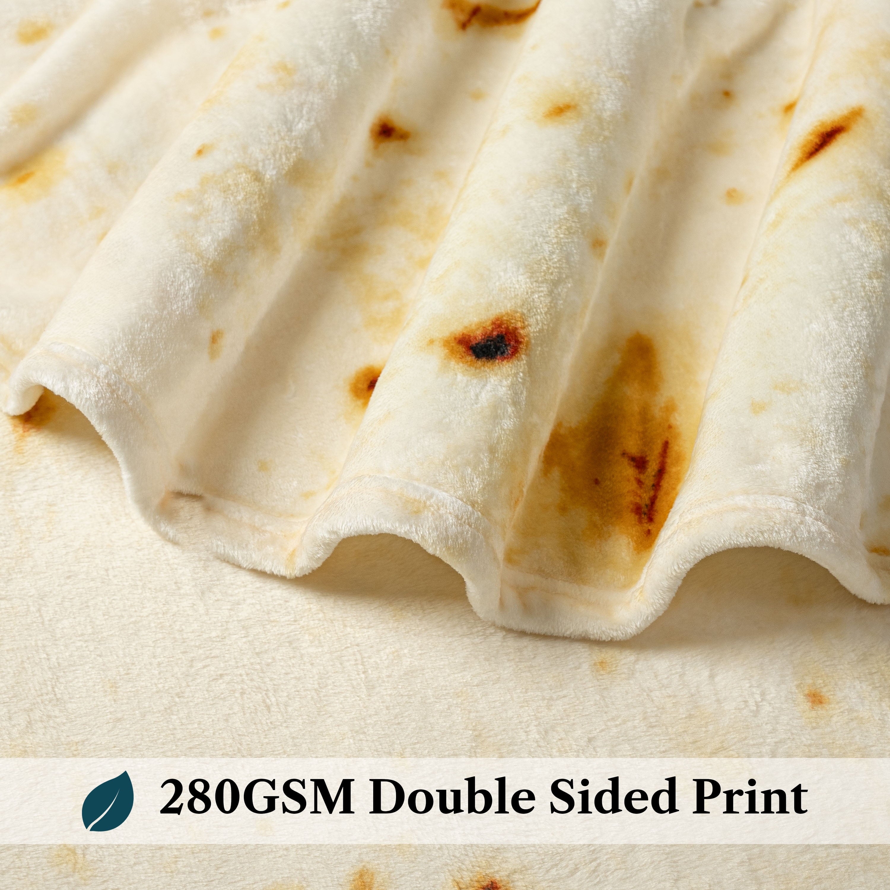 Burrito Tortilla Blanket, Double Sided Taco Flour Wrap Novelty Throw for Adult Kid Teen, Realistic Food Blanket, Funn...