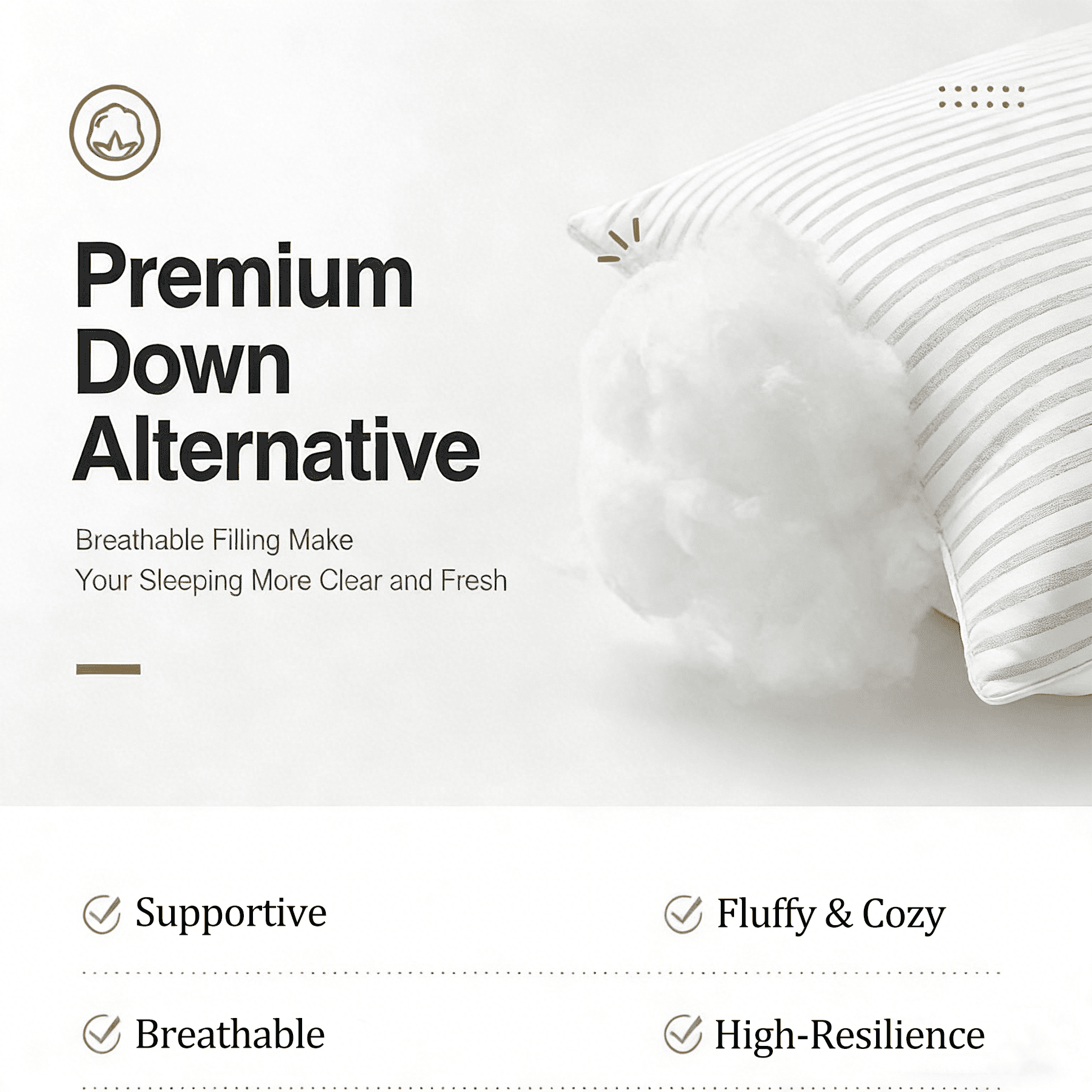 Pillow for Bed Standard Size Set of 2 ,Down Alternative Pillows for Sleeping 20x26inch, Luxury Hotel Pillow for Back,...