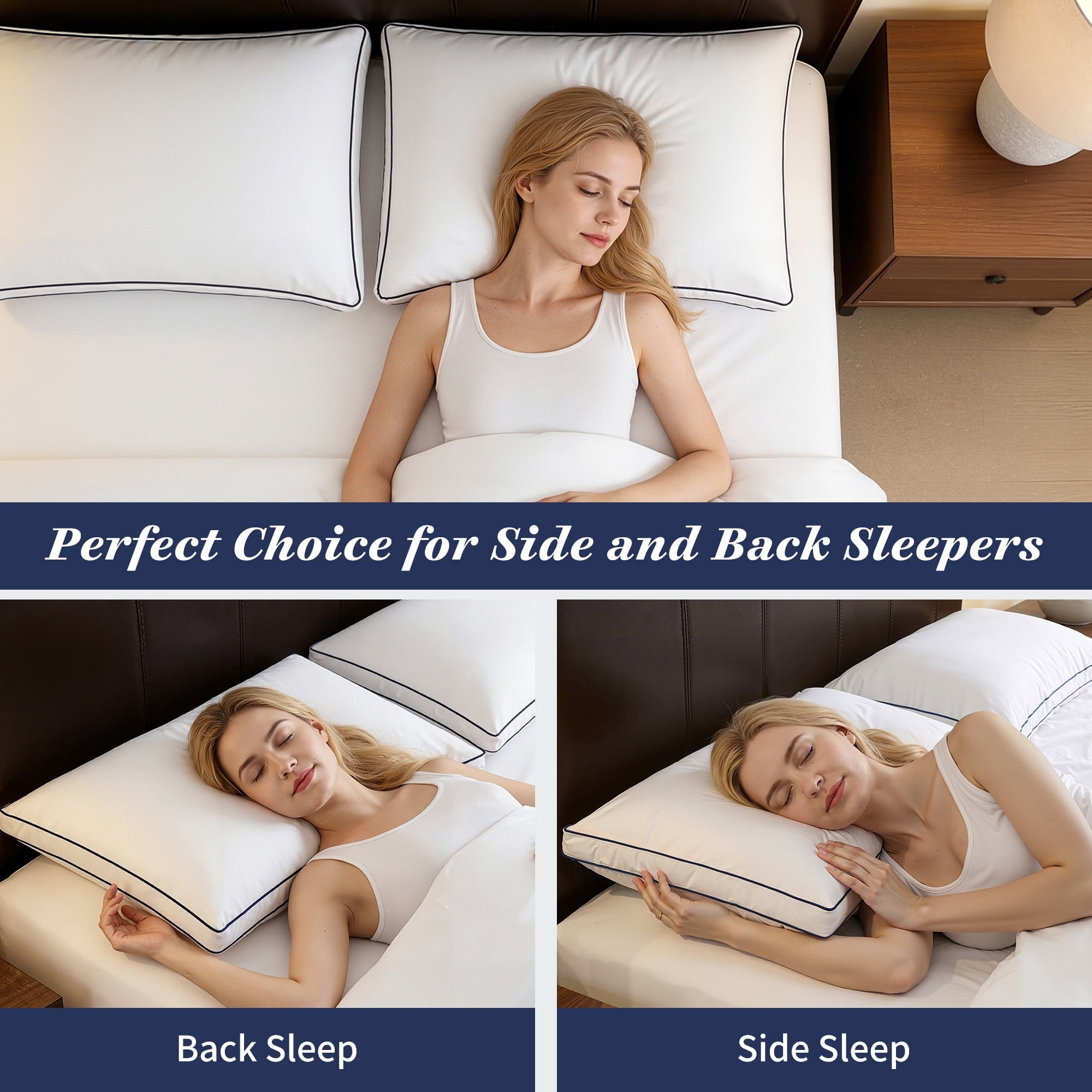 for Queen Size 2 Pack, Duck Feather and Shredded Memory Foam Soft Luxury Hotel Collection