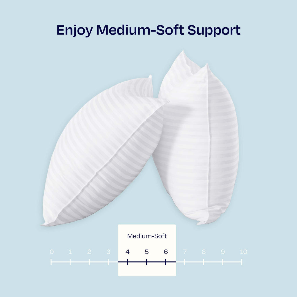 2-Pack Comfort Bed Pillows Standard size set of 2 for Sleeping, Pillows, for Back, Stomach or Side Sleepers, 20 x 26 ...