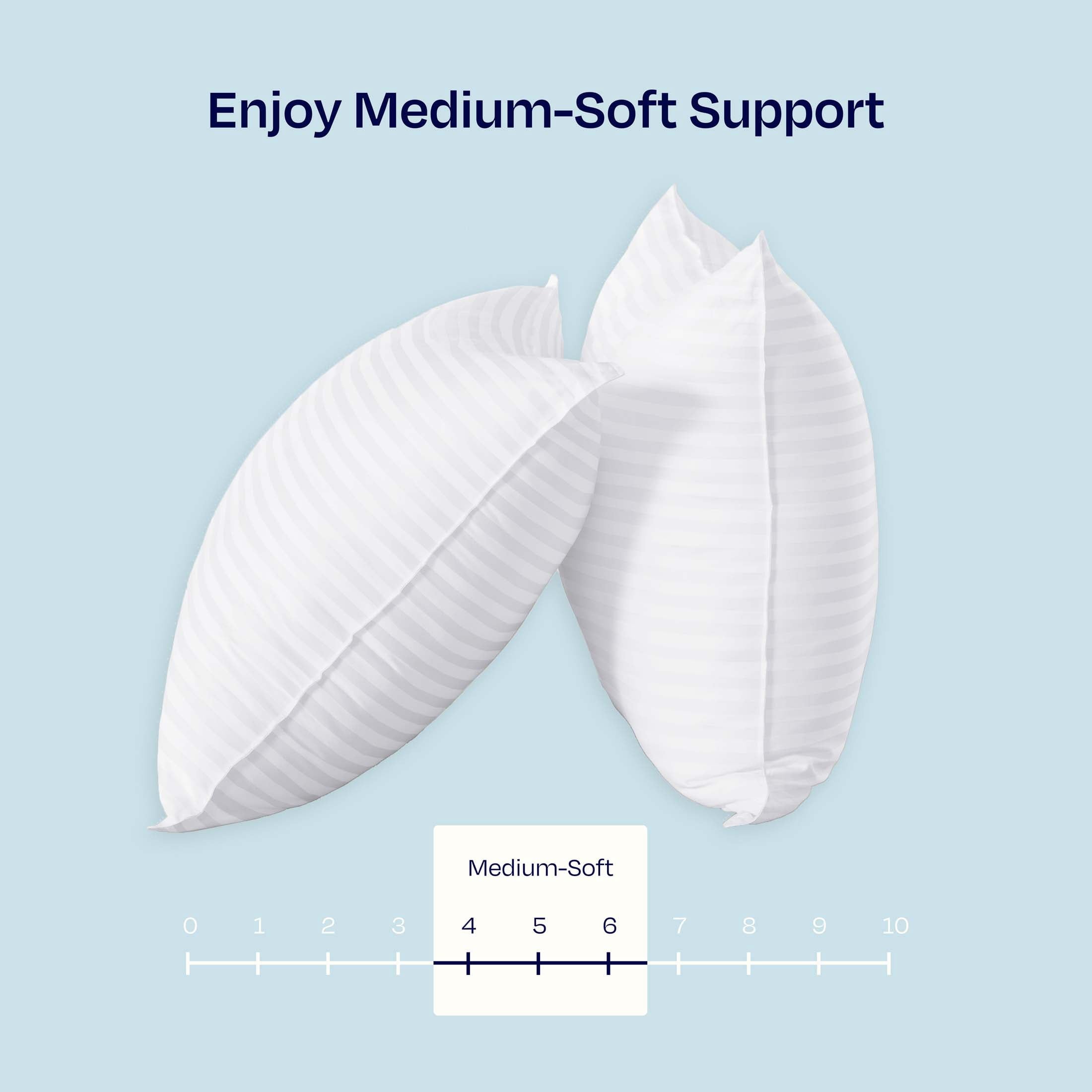 2-Pack Comfort Bed Pillows Standard size set of 2 for Sleeping, Pillows, for Back, Stomach or Side Sleepers, 20 x 26 ...